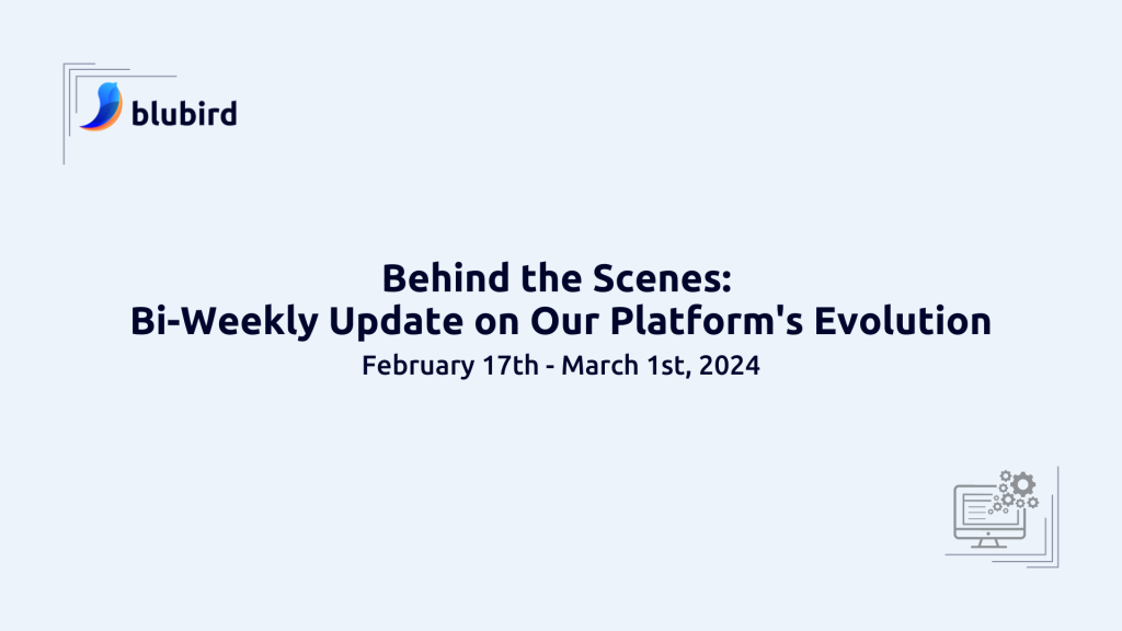 Behind the Scenes: Bi-weekly update. Feb 17 to Mar 1